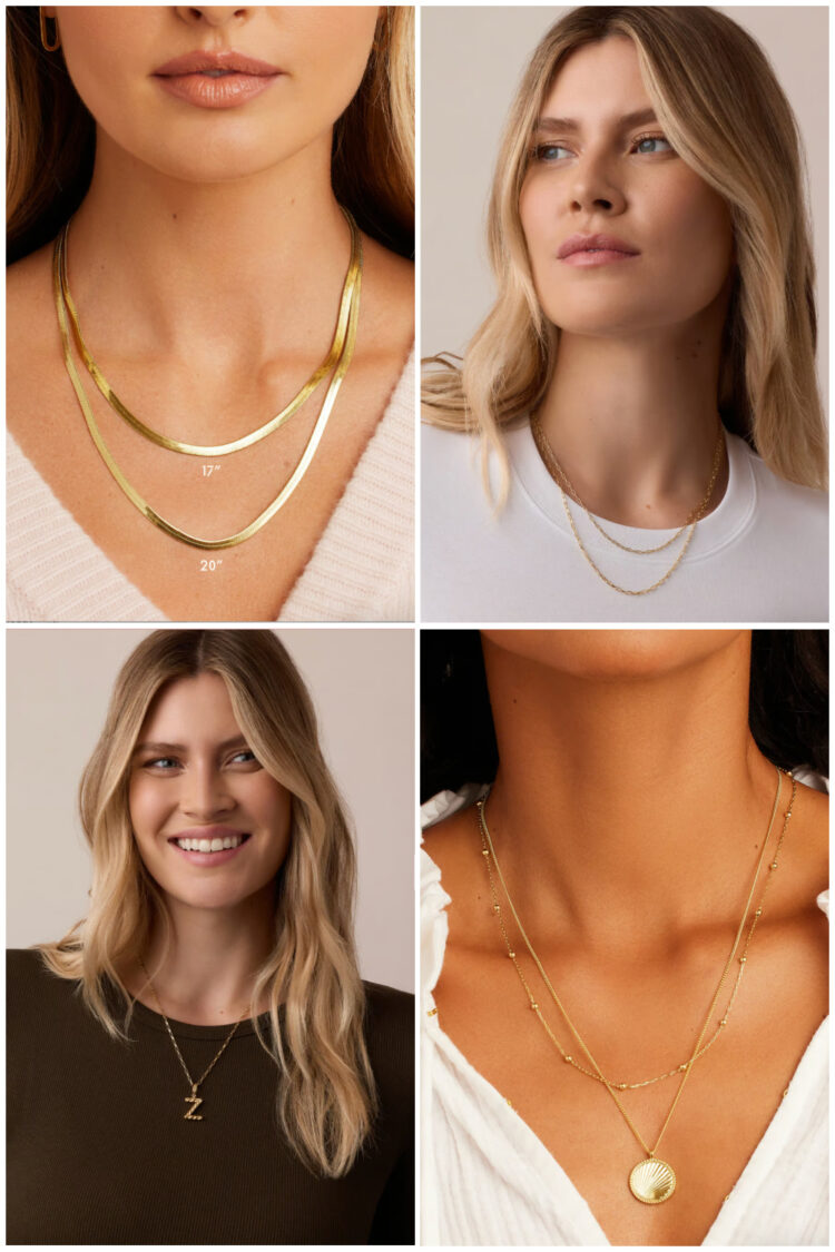 collage of necklaces available 20" and longer from Gorjana