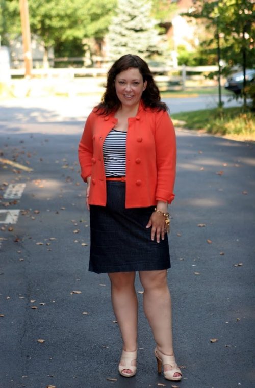 What I Wore Thursday: Orange and Nautical Stripes