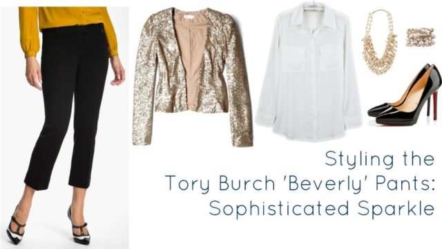 Ask Allie: Styling Black Cropped Pants for Evening 1 tory burch pants sequin sparkle how to