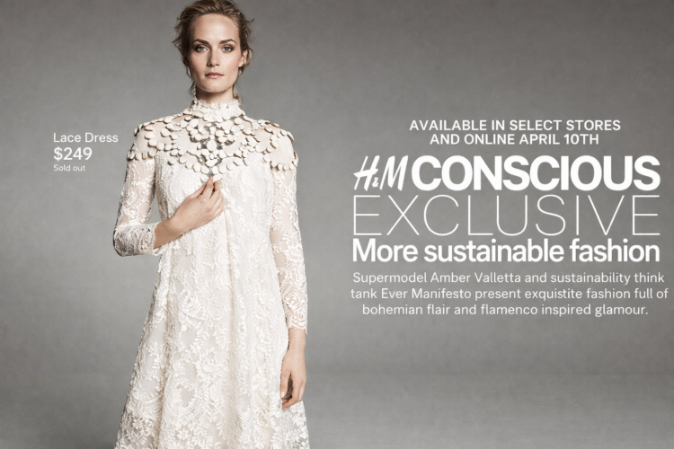 H&M HM conscious collection promotional marketing featuring amber valetta