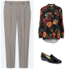 Treat tweed and small plaids as a neutral, not a pattern. If it feels like too much of a mix, consider adding a black belt to help separate the patterns.  Also adding a pop of color from the blouse - earrings or a red lip can help.