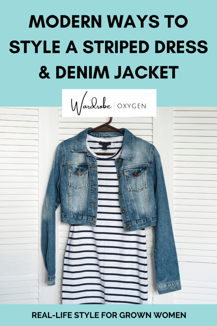 Updating the Classic Striped Dress and Denim Jacket 1 modern ways to style a striped dress denim jacket