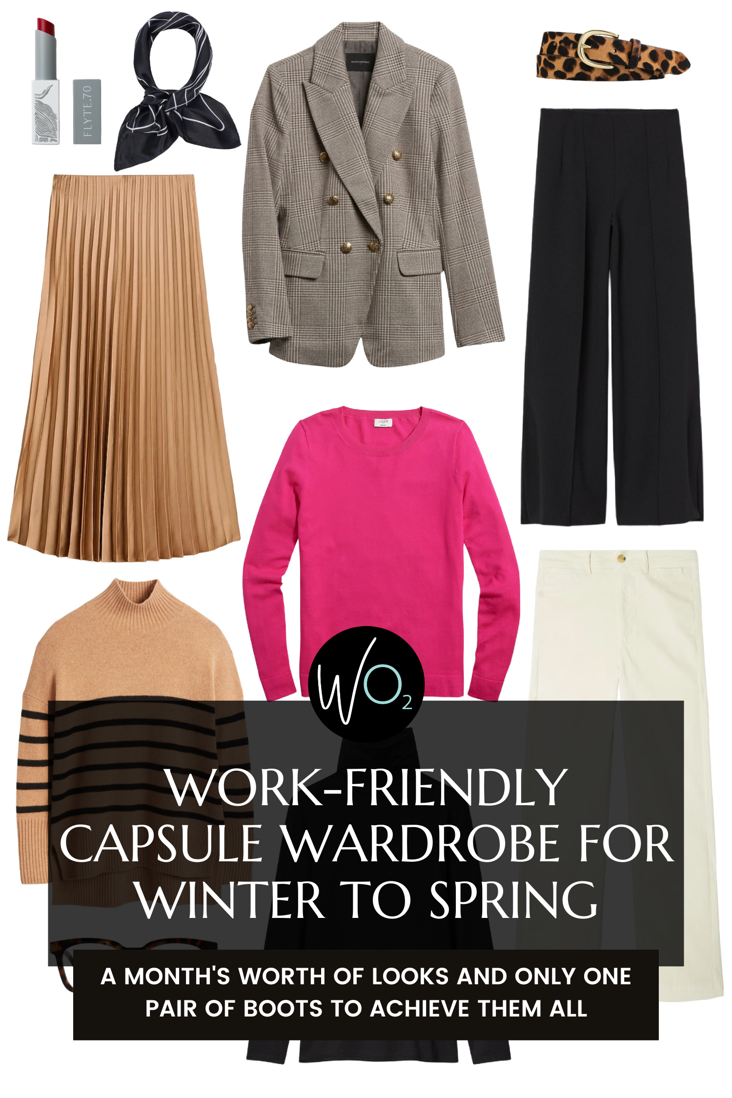 a work-friendly capsule wardrobe for winter to spring