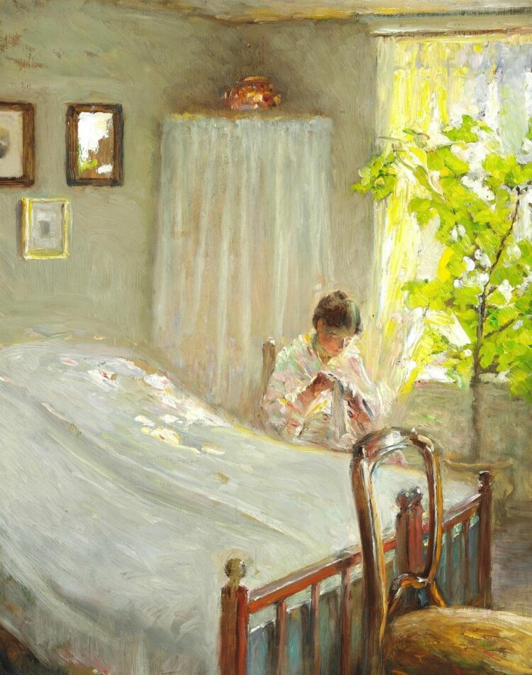 Weekend Reads #234 1 Bertha Wegmann, A Woman in a Sunlit Interior, 1916 shared in Wardrobe Oxygen's Weekend Reads for February 18, 2023