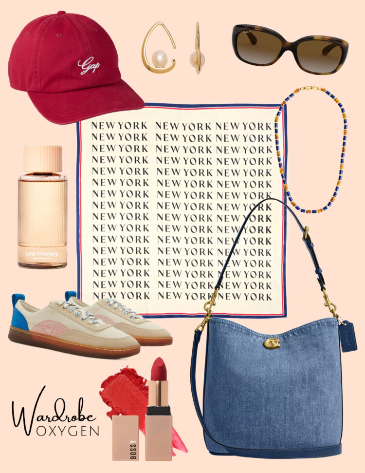 spring accessories spring accessories focusing on denim, cream, and red