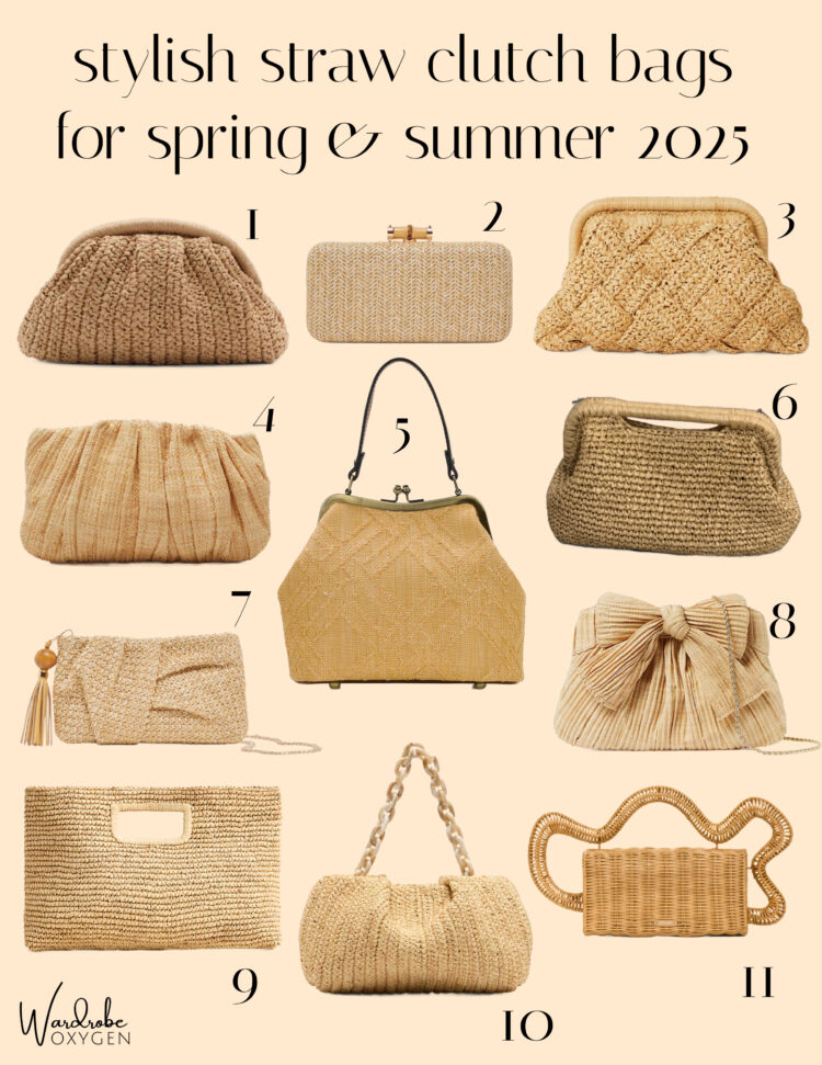 stylish straw clutch bags for spring summer 2025