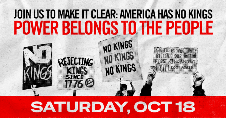 A protest banner for the No Kings Protest.