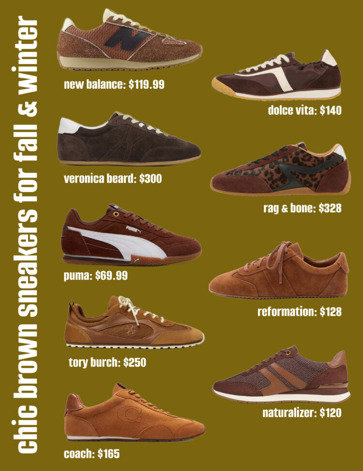 chic brown sneakers for women over 40
