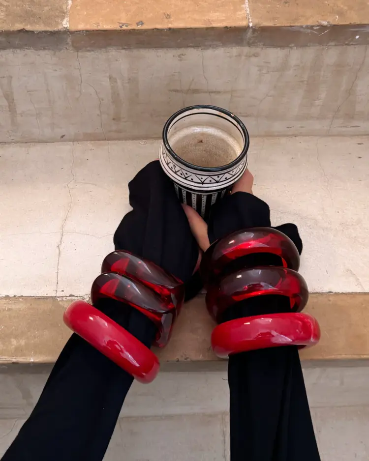 LUV AJ The Formentera Bangle Set- Red