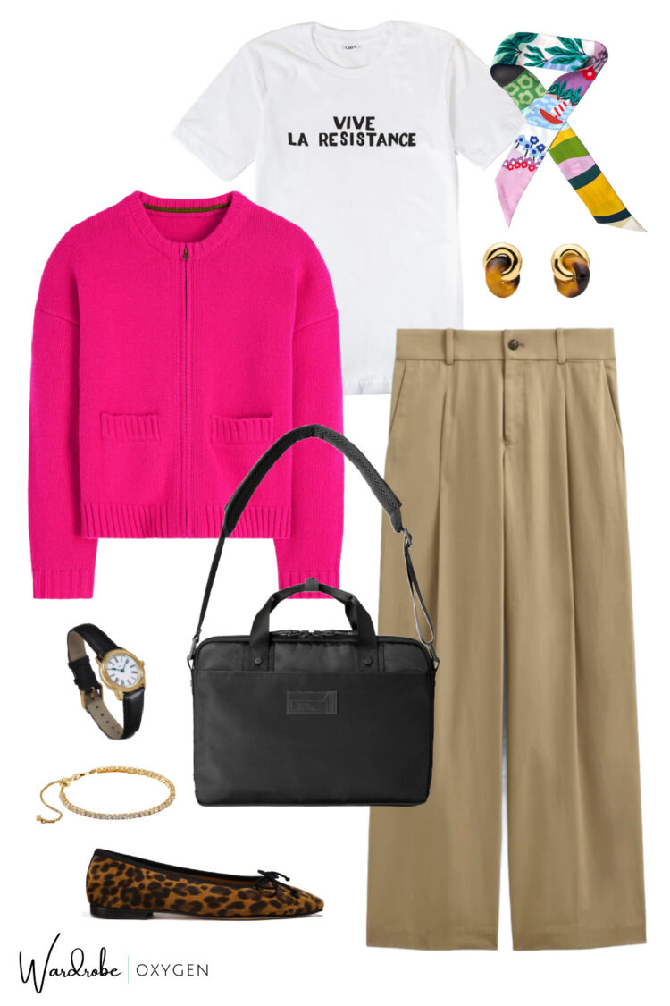 How to Style a Graphic Tee for the Workplace 7 how to style a graphic t-shirt for the workplace when you are a woman over 40 by wardrobe oxygen