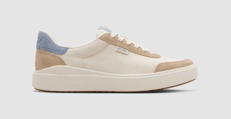 Chic Wide Width Comfort Sneakers for Women for 2026 13 Kizik Prague 2 wide width sneaker in Buttercream/Soft Chambray